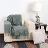 Arequipa Pride - Alpaca Wool Throw Blanket Woven Soft Warm Solid Color Design Peru 64" x 53" (Soft Green) view 3