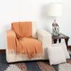 Arequipa Pride - Alpaca Wool Throw Blanket Woven Soft Warm Solid Color Design Peru 64" x 53" (Tangerine) view 3