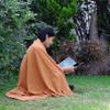 Arequipa Pride - Alpaca Wool Throw Blanket Woven Soft Warm Solid Color Design Peru 64" x 53" (Tangerine) view 4