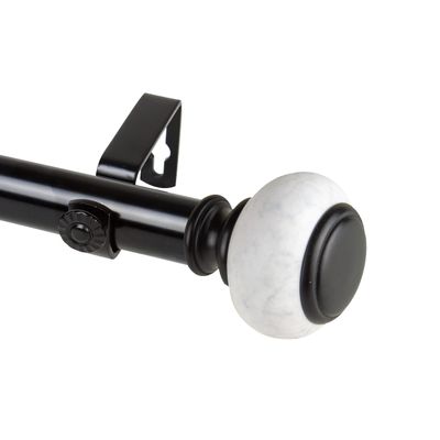 Rod Desyne Harry 1" Single Curtain Rod, 48-84 inch, Black