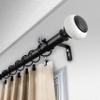 Rod Desyne Harry 1" Single Curtain Rod, 48-84 inch, Black view 2