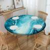 Yaofuren Round Table Cover Marble Texture Pattern,Fitted Tablecloth Elastic Edge,Suitable for Catering and Kitchen Can Wipe Dining Table coverr,Green,for 57" to 68" Tables view 3