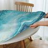 Yaofuren Round Table Cover Marble Texture Pattern,Fitted Tablecloth Elastic Edge,Suitable for Catering and Kitchen Can Wipe Dining Table coverr,Green,for 57" to 68" Tables view 4