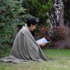 Arequipa Pride - Alpaca Wool Throw Blanket Woven Soft Warm Solid Color Design Peru 64" x 53" (Soft Gray) view 4