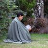 Arequipa Pride - Alpaca Wool Throw Blanket Woven Soft Warm Solid Color Design Peru 64" x 53" (Soft Steel Blue) view 4