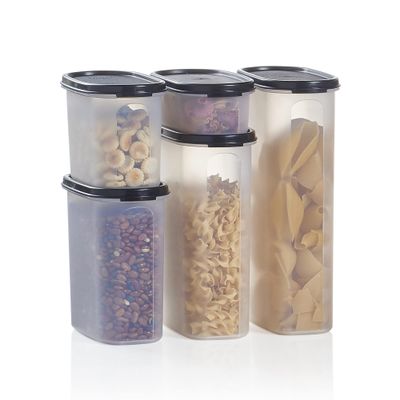 Tupperware Brand Modular Mates Oval Set - 5 Dry Food Storage Containers with Lids (2 Cup, 4 Cup, 7 Cup, 9 Cup & 12 Cup Sizes) - Airtight, Dishwasher Safe & BPA Free