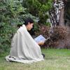 Arequipa Pride - Alpaca Wool Throw Blanket Woven Soft Warm Solid Color Design Peru 64" x 53" (Pearl Gray) view 4