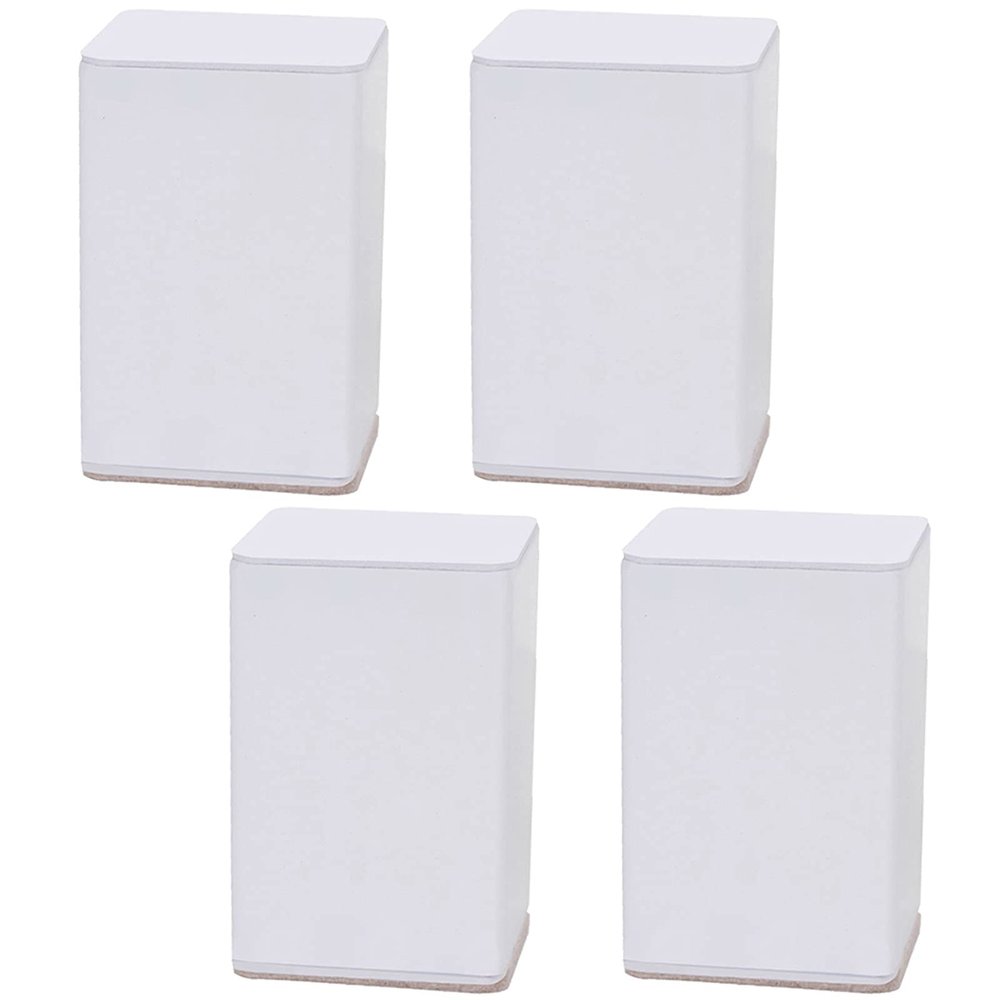 LUOFDCLDDD Furniture Risers Platform Blocks Heavy Duty Legs Feet Made of Carbon Steel Self-Adhesive for Cabinet Chair Bed Sofa Coffee Table Legs Load 500Kg, 4Pcs/White/10.2Cm/4.0In