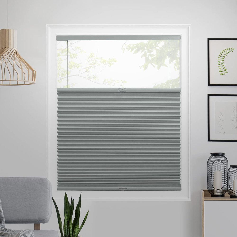 CHICOLOGY Cellular Shades, Top Down Bottom Up Shades, Custom Blinds for Windows, Window Shades for Home, Blackout Shades, Window Coverings, Cellular Blinds,Pewter (Blackout), 48.75" W x 48" H