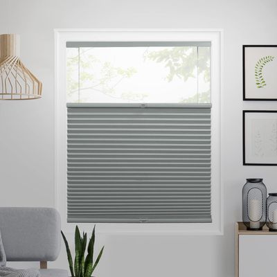 CHICOLOGY Cellular Shades, Top Down Bottom Up Shades, Custom Blinds for Windows, Window Shades for Home, Blackout Shades, Window Coverings, Cellular Blinds,Pewter (Blackout), 52.75" W x 48" H