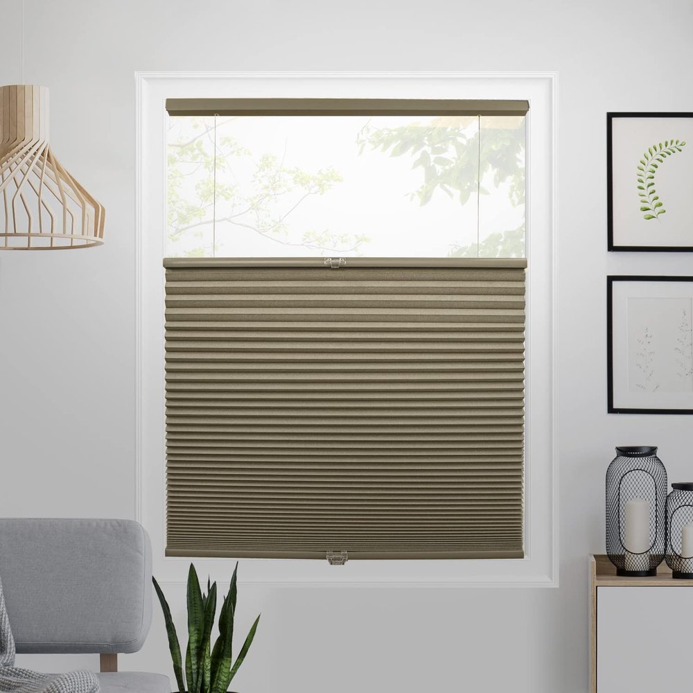 CHICOLOGY Cellular Shades, Top Down Bottom Up Shades, Custom Blinds for Windows, Window Shades for Home, Blackout Shades, Window Coverings, Cellular Blinds,Latte (Blackout), 53.75" W x 48" H