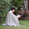 Arequipa Pride - Alpaca Wool Throw Blanket Woven Soft Warm Solid Color Design Peru 64" x 53" (Fog Gray) view 4