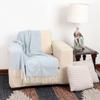 Arequipa Pride - Alpaca Wool Throw Blanket Woven Soft Warm Solid Color Design Peru 64" x 53" (Sky Blue) view 3