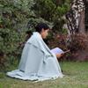 Arequipa Pride - Alpaca Wool Throw Blanket Woven Soft Warm Solid Color Design Peru 64" x 53" (Sky Blue) view 4
