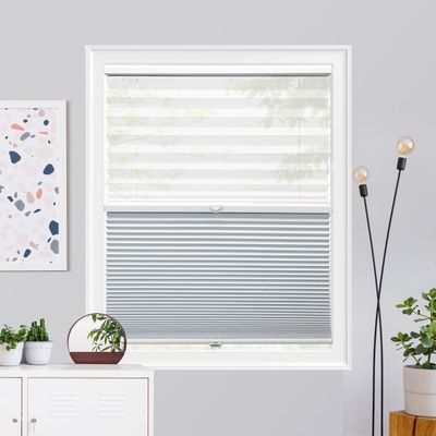 CHICOLOGY Cellular Shades, Day and Night Shades, Custom Blinds for Windows, Window Shades for Home, Blackout Shades, Window Coverings, Cellular Blinds, Snowfall (Blackout + Privacy), 56.75" W x 24" H