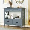 36'' Long Slim Console Table for Entry Hallways,with 4 Storage Drawers and Open Shelf, Farmhouse Entryway Hall Living Room Narrow Sofa Table, 99lbs Weight Capacity (Gray) view 1