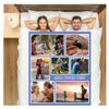 Zmkar Personalized Custom Photo Blanket Throw with Picture Text Collage Birthday Wedding Gift for Adult Baby Boy Girl Kid Dad Mum Men Women Couple and Dog Cat (7 Photos, Throw 47''63''/120x160cm) view 2