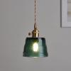 Green Frosted Glass Pendent, Nordic Style Dining Room Chandelier, Creative Bedroom Bedside Hanging Lights, Home Decoration for Bedroom, Living Room, Nightstand, Office view 4