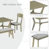 6-Piece Dining Table Set, Wooden Dining Table with Unique Shape Legs, 4 Upholstered Chairs and 1 Bench, Mid-Century Kitchen Family Furniture Set (Antique Yellow+Gray^1) view 4