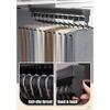 GZPFDQ Heavy Duty Retractable Pull Out Pants Rack,Aluminum Alloy Pull Out Closet Valet Rod,Extendable Wardrobe Rail Tube for Hanging Clothes, Top Mount (Color : Black, Battery *1 : 51cm) view 3