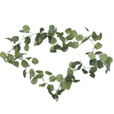 QIAOH Artificial Eucalyptus Garland 15 Pack, Eucalyptus Strand Hanging Fake Eucalyptus Leaves Garland Decoration Green Garland Faux Eucalyptus Garland for Wedding Party Dinner Table