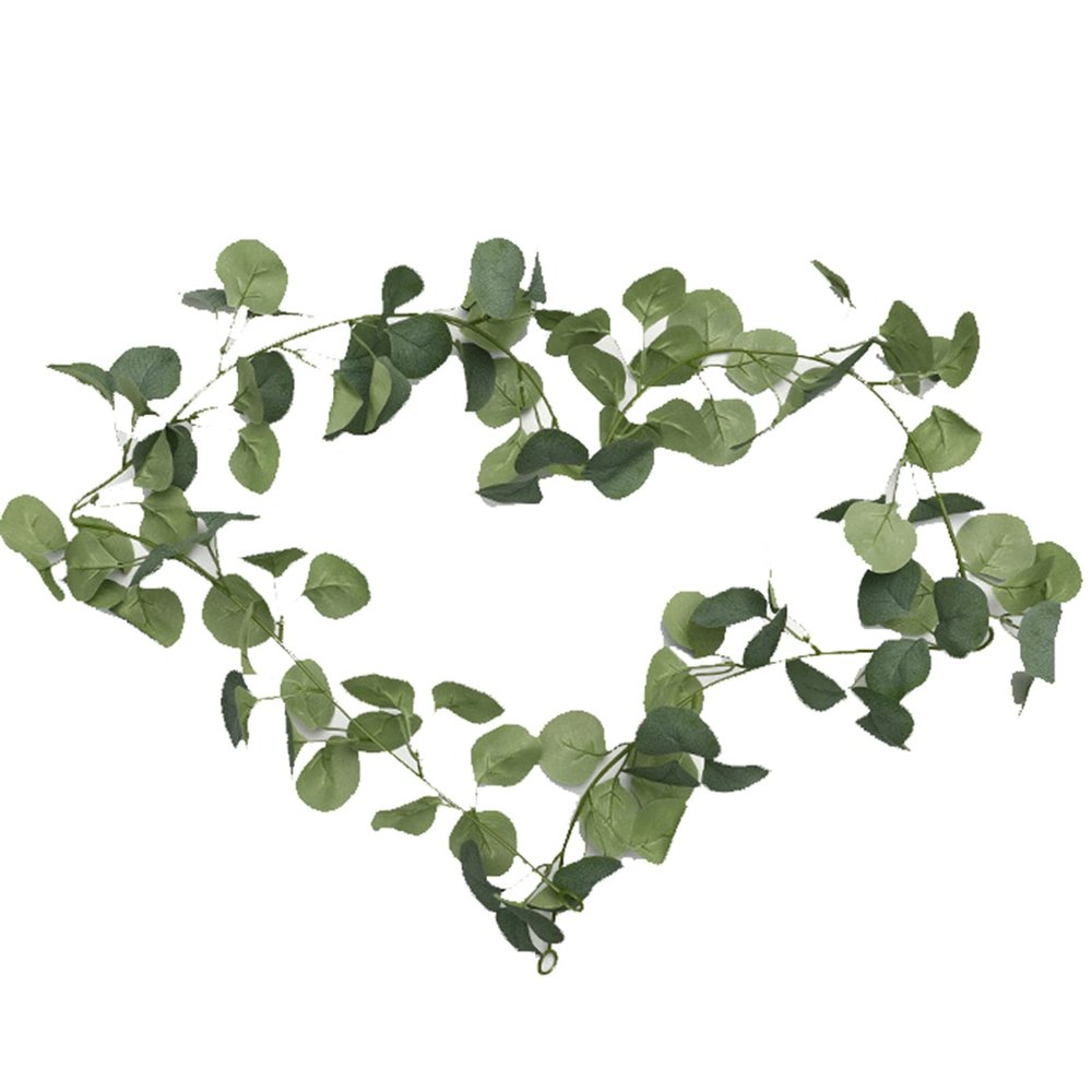 QIAOH Artificial Eucalyptus Garland 15 Pack, Eucalyptus Strand Hanging Fake Eucalyptus Leaves Garland Decoration Green Garland Faux Eucalyptus Garland for Wedding Party Dinner Table
