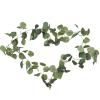 QIAOH Artificial Eucalyptus Garland 15 Pack, Eucalyptus Strand Hanging Fake Eucalyptus Leaves Garland Decoration Green Garland Faux Eucalyptus Garland for Wedding Party Dinner Table view 1