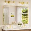 TETOTE 55 x 36 Inch Bathroom Mirror, Brushed Brass Gold Vanity Mirror, Modern Rectangle Metal Frame Decorative Wall Mirror for Entryway Shatterproof (Horizontal/Vertical) view 1