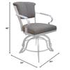 Tobias Designs Miami 30" Metal Bar Stool Wood Arm - A Base - Portwood Ash - White view 2