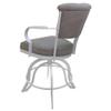 Tobias Designs Miami 30" Metal Bar Stool Wood Arm - A Base - Portwood Ash - White view 3