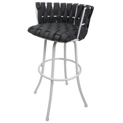 Tobias Designs Metalona Counter 26" Metal Bar Stool - Grey - White