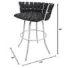 Tobias Designs Metalona Counter 26" Metal Bar Stool - Grey - White view 2