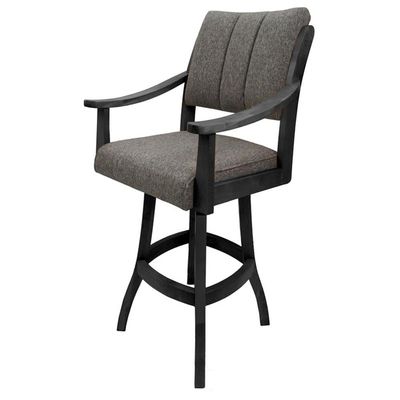 Tobias Designs Inc. Casa Solid Wood 30" Bar Stool - Mojave Grey - Dark Grey
