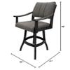 Tobias Designs Inc. Casa Solid Wood 30" Bar Stool - Mojave Grey - Dark Grey view 2