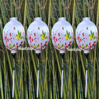 4 pcs of 35cm Handpainted Vietnamese Silk Lanterns for Wedding Party Decor Garden Decor Balcony Decor Ceiling Light Hanging Cafe Shop Decor