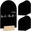 JINMURY 4x6 Inch Blank Black Arch Acrylic Sign | 10 Pack Arch Acrylic Blanks Acrylic Sheet 1/8 inch Thick, DIY Acrylic Arch Table Numbers, Perfect as Arched Modern Wedding Signs, Arched Round Top Table Sign, Events& Parties Centerpieces Decorations ( view 1