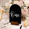 JINMURY 4x6 Inch Blank Black Arch Acrylic Sign | 10 Pack Arch Acrylic Blanks Acrylic Sheet 1/8 inch Thick, DIY Acrylic Arch Table Numbers, Perfect as Arched Modern Wedding Signs, Arched Round Top Table Sign, Events& Parties Centerpieces Decorations ( view 4