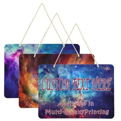 Naanle Galaxy Nebula Personalized Office Name Plate Custom Door Sign Plaque Hanging Sign Wall Sign - Variety of Background&TextColors to Personalize for Business Needs Wedding Gift Home Decor