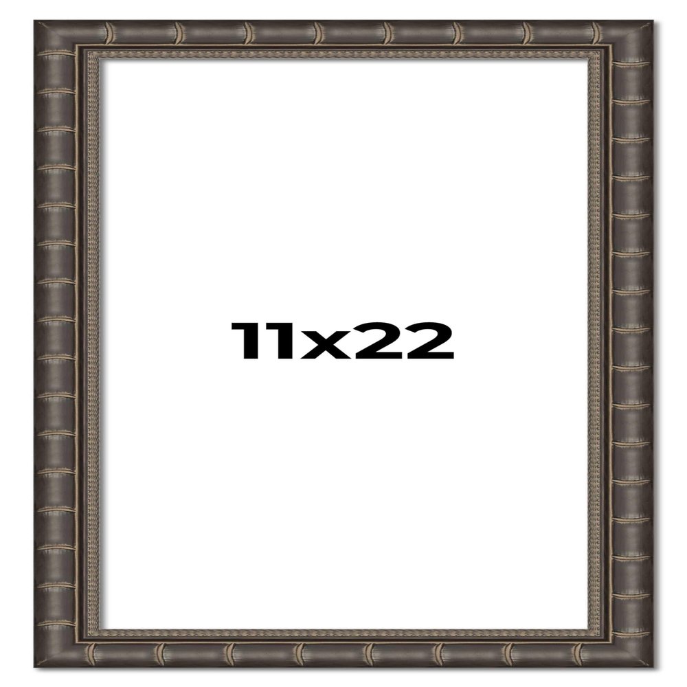 11x22 Frame Black Bamboo Solid Wood Picture Frame Width 1.5 Inches | Interior Frame Depth 0.5 Inches | Balcoca Black Bamboo Photo Frame Complete with UV Acrylic, Foam Board Backing & Hanging Hardware