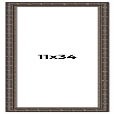 11x34 Frame Black Bamboo Solid Wood Picture Frame Width 1.5 Inches | Interior Frame Depth 0.5 Inches | Balcoca Black Bamboo Photo Frame Complete with UV Acrylic, Foam Board Backing & Hanging Hardware