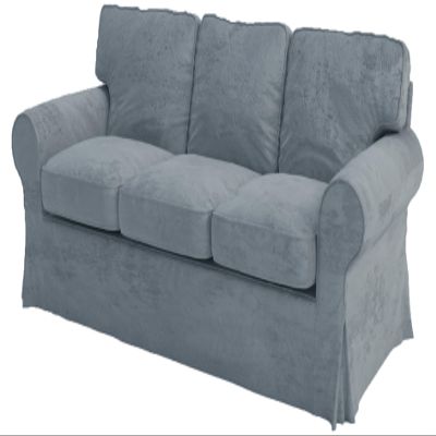 Velvet Pets Friendly Sofa Covers Custom Made Compatible for IKEA Ektorp Three Seat Sofa Slipcovers (Velvet Light Gray Ektorp 3)