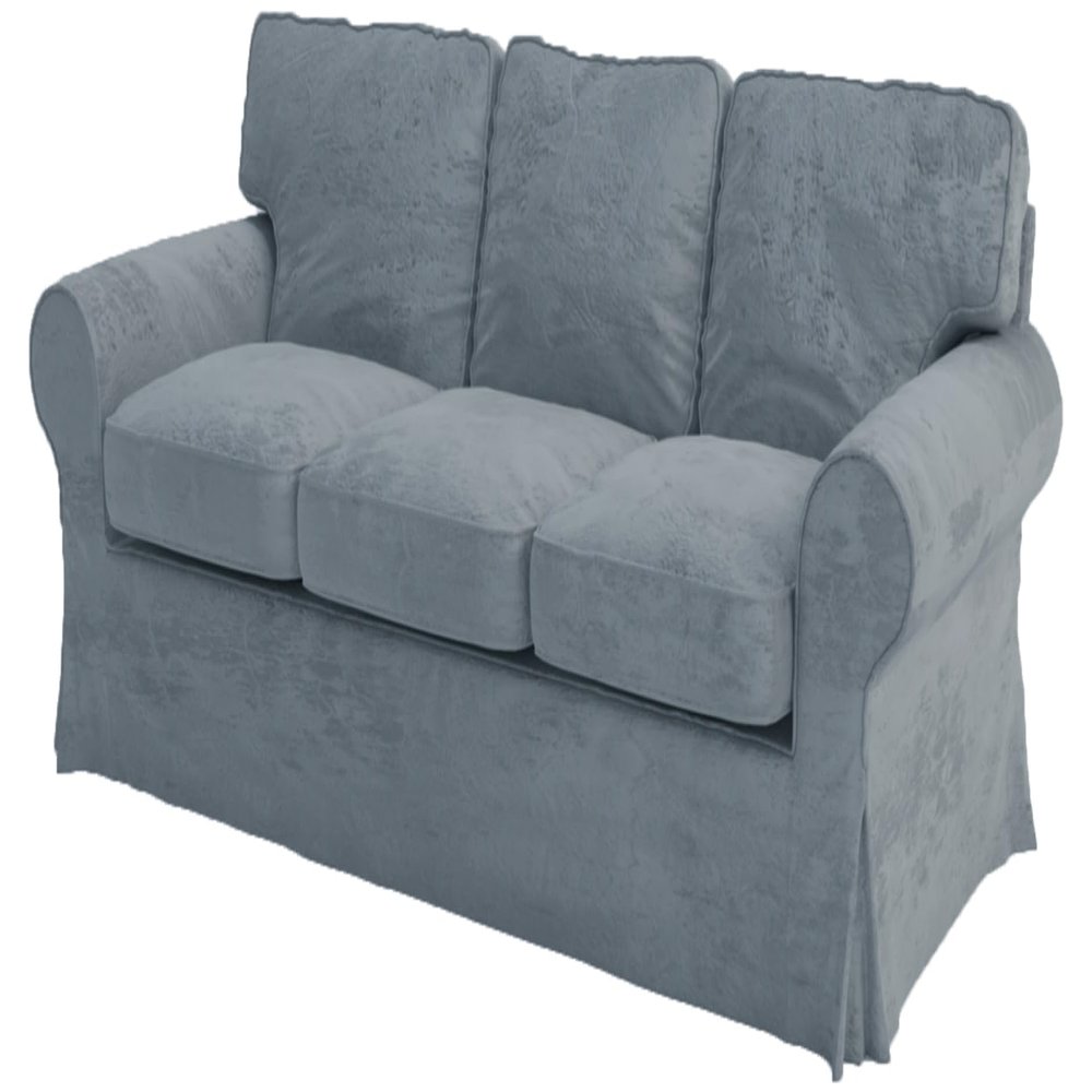 Velvet Pets Friendly Sofa Covers Custom Made Compatible for IKEA Ektorp Three Seat Sofa Slipcovers (Velvet Light Gray Ektorp 3)