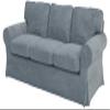 Velvet Pets Friendly Sofa Covers Custom Made Compatible for IKEA Ektorp Three Seat Sofa Slipcovers (Velvet Light Gray Ektorp 3) view 1