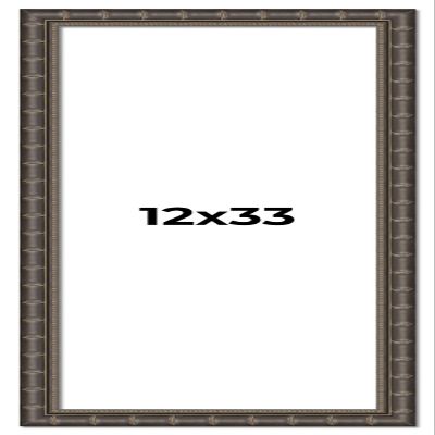 12x33 Frame Black Bamboo Solid Wood Picture Frame Width 1.5 Inches | Interior Frame Depth 0.5 Inches | Balcoca Black Bamboo Photo Frame Complete with UV Acrylic, Foam Board Backing & Hanging Hardware