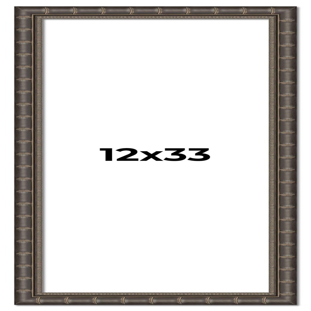 12x33 Frame Black Bamboo Solid Wood Picture Frame Width 1.5 Inches | Interior Frame Depth 0.5 Inches | Balcoca Black Bamboo Photo Frame Complete with UV Acrylic, Foam Board Backing & Hanging Hardware