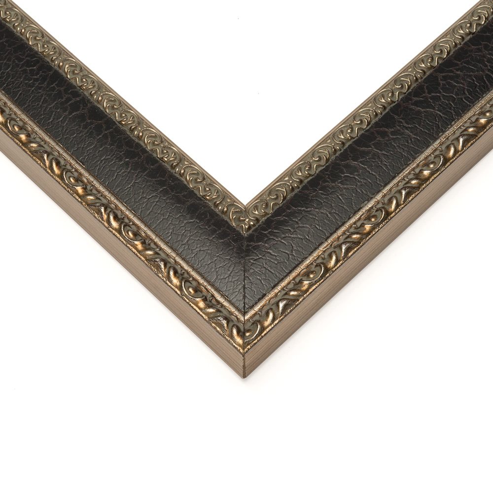 10x15 Frame Silver Brown Ornate Solid Wood Picture Frame Width 1.75 Inches | Interior Frame Depth 0.5 Inches | Milton Distressed Photo Frame Complete with UV Acrylic, Foam Board Backing & Hanging