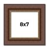 8x7 Frame Brown Beaded Copper Solid Wood Picture Frame Width 2 Inches | Interior Frame Depth 0.5 Inches | Marron Photo Frame | Complete with UV Acrylic, Foam Board Backing & Hanging Hardware view 1