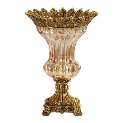 Elegant Large Flower Vases Table Centerpiece for Kitchen Dining Living Room Home Decor, European Retro Tall Big Glass Flowers Chinese Vases for Bedroom Decorations, Best, 11.8in 5.11in