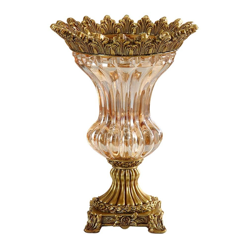 Elegant Large Flower Vases Table Centerpiece for Kitchen Dining Living Room Home Decor, European Retro Tall Big Glass Flowers Chinese Vases for Bedroom Decorations, Best, 11.8in 5.11in