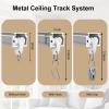 MaKefeile Ceiling Curtain Track, Heavy Duty Curtain Tracks System for Room Divider, Wall Mount Sliding Curtain Rail with Clip and Hooks Set for Living Room, Bedroom, Shower, Outdoor, White, 3ft-6ft view 2